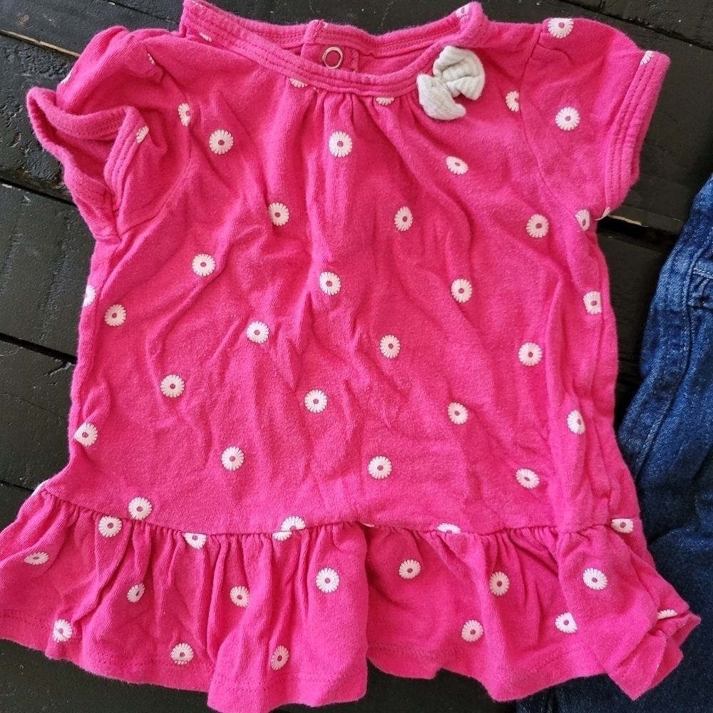 Child of Mine Carter's Garanimals Baby Girl Outfit 6-9 Months Pink White Floral - Picture 2 of 6